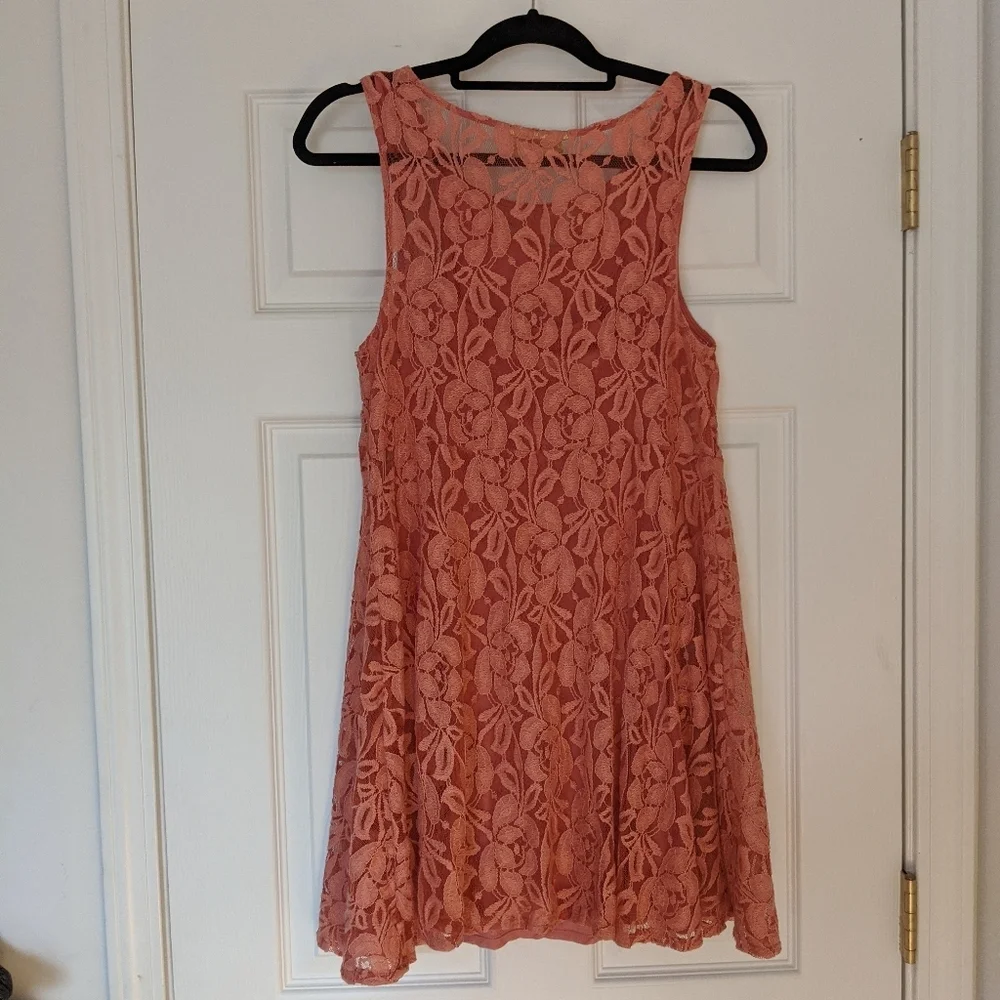 Free People sleeveless pink Lacy dress sz M